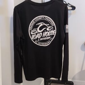Black Long Sleeve Top with Circular Graphic